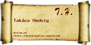 Takács Hedvig névjegykártya